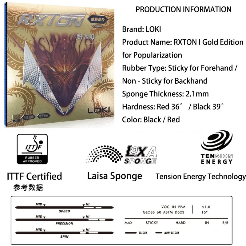 LOKI RXTON 1 FIRE DRAGON Table - Table Tennis Zhang Jike ulasan dan harga